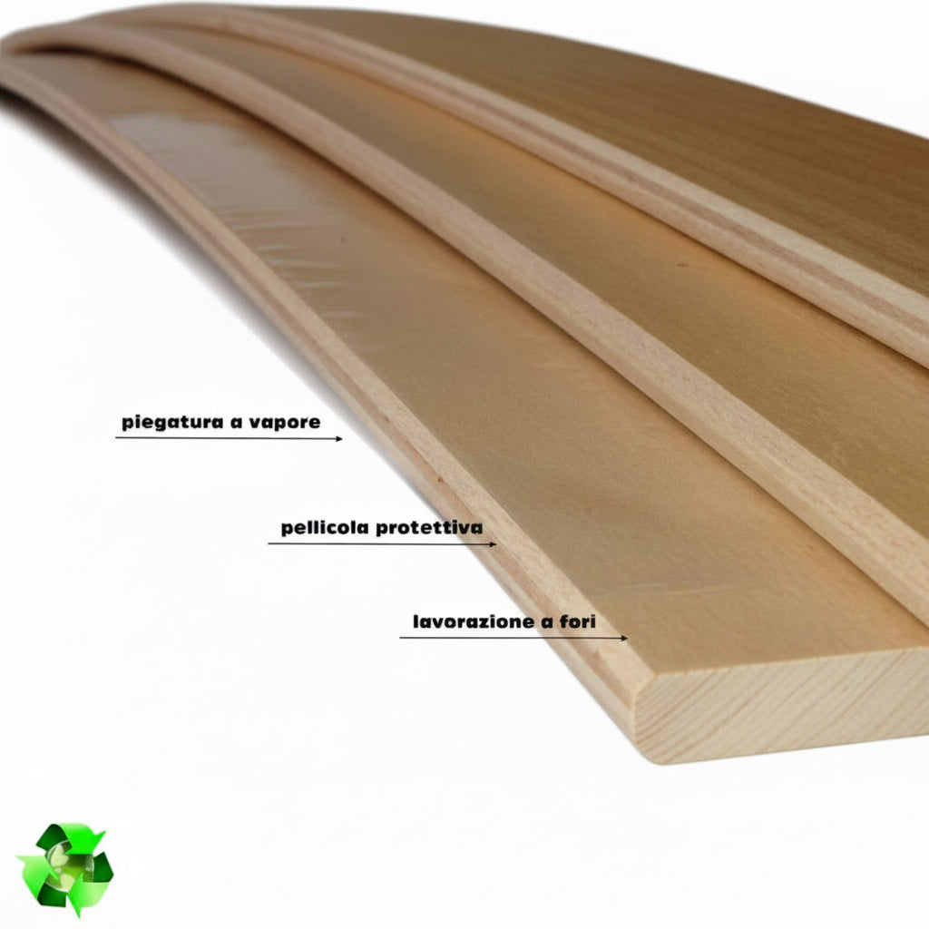 Rete in metallo con doghe in legno