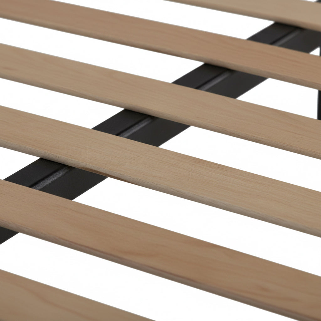 Rete in metallo con doghe in legno